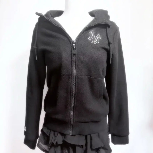 [BUNJANG] MLB New York Yankees Black Full Zip Hoodie / MLB 뉴욕 양키스 블랙 후드집업