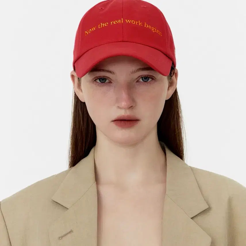 [BUNJANG] NORMOR NOW THE REAL WORK BEGINS Red Ball Cap / [새] NORMOR 노머 볼캡 (레드)
