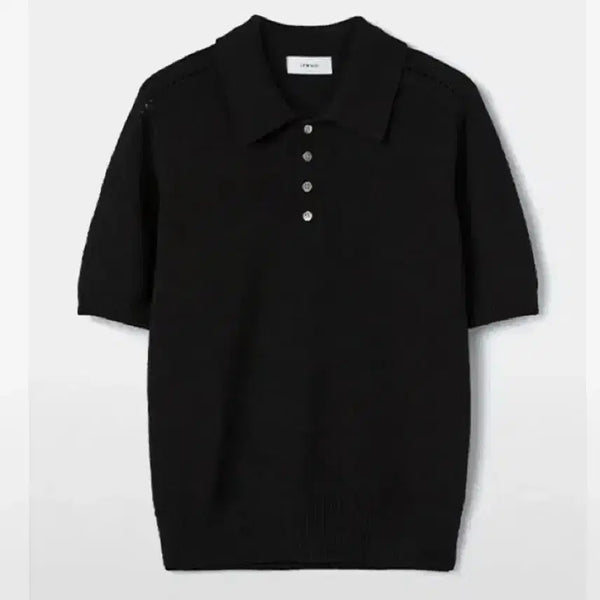 [BUNJANG] Lemaire Saddle Collar Half Knit Black Size 2 / 르마드 새들 카라 하프 니트