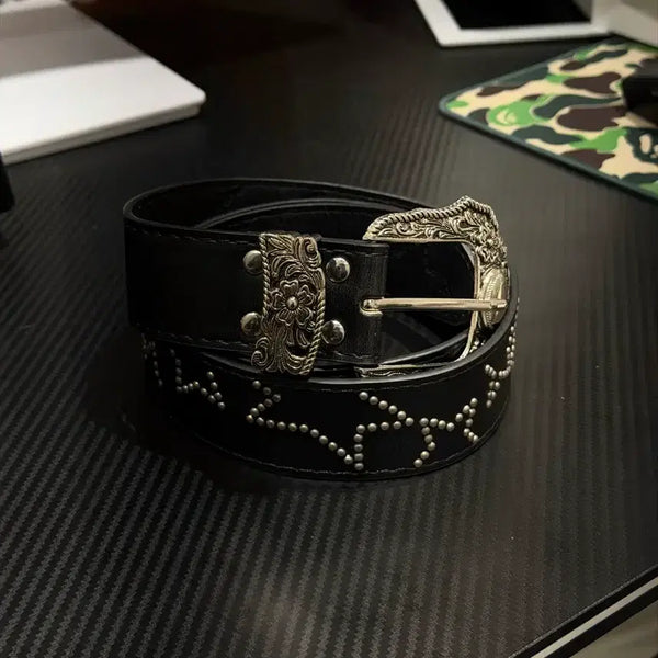 [BUNJANG] Vintage Streetwear Zodiac Studded Belt / 빈티지 스트릿 별자리 벨트 새상품
