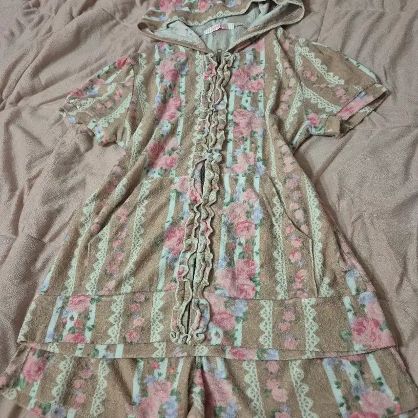 [BUNJANG] Sugar Doll Latte Gyaru Hime Gyaru Floral Himekaji Homewear Set / 슈가돌 라떼갸루 히메갸루 플로럴 히메카지 홈웨어