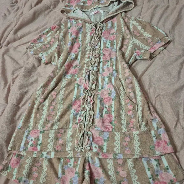 [BUNJANG] Sugar Doll Latte Gyaru Hime Gyaru Floral Himekaji Homewear Set / 슈가돌 라떼갸루 히메갸루 플로럴 히메카지 홈웨어