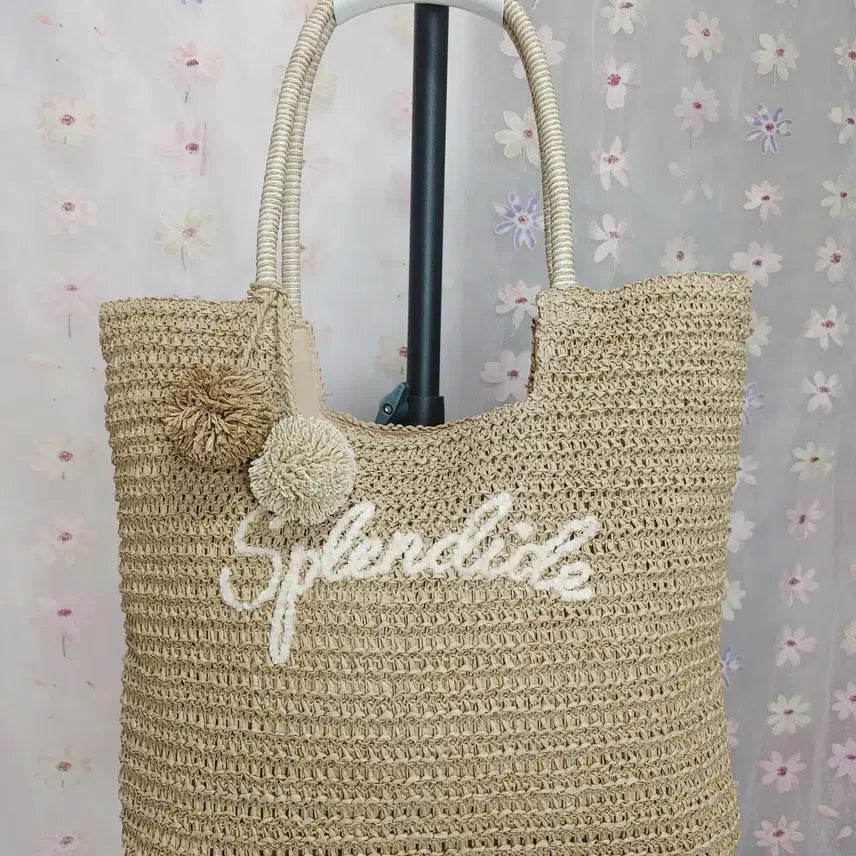 [BUNJANG] Itsdemo Summer Paper Rattan Tote Bag / 이츠데모 여름 페이퍼 라탄 토트백