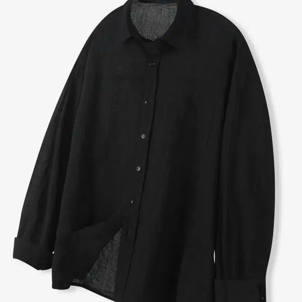 [BUNJANG] Mooovn Vintage Grunge Checkered Shirt Black / 무븐 빈티지 그런지 체크 셔츠 블랙