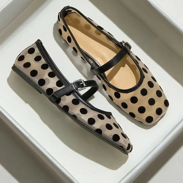 [BUNJANG] Polka Dot Mary Jane Flat Shoes / 땡땡이 메리제인 플랫 슈즈
