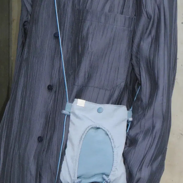 [BUNJANG] Type Service Blue Nylon Mini Crossbody Bag / 타입서비스 블루 나일론 미니 크로스백