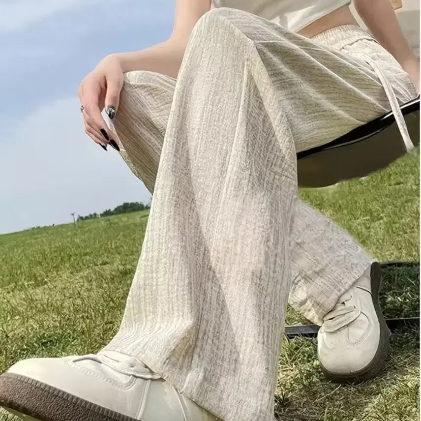 [BUNJANG] Ivory Linen Wide Long Pants / 아이보리 린넨 와이드 롱 팬츠