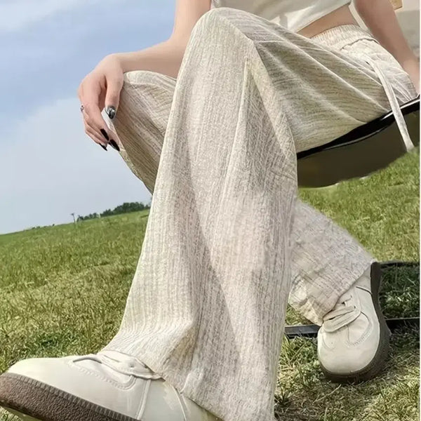 [BUNJANG] Ivory Linen Wide Long Pants / 아이보리 린넨 와이드 롱 팬츠