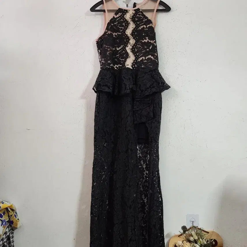 [BUNJANG] Black Lace Long Dress / 블랙 레이스 롱 원피스