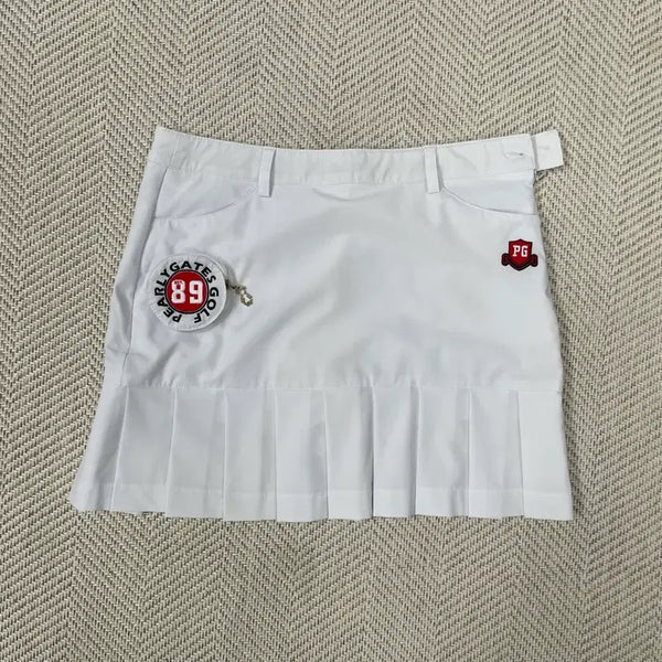 [BUNJANG] PARIS GATES White Pleated Golf Skirt / 파리게이츠 화이트 플리츠 골프 스커트