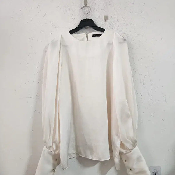 [BUNJANG] White Puff Blouse / 화이트 퍼프 블라우스