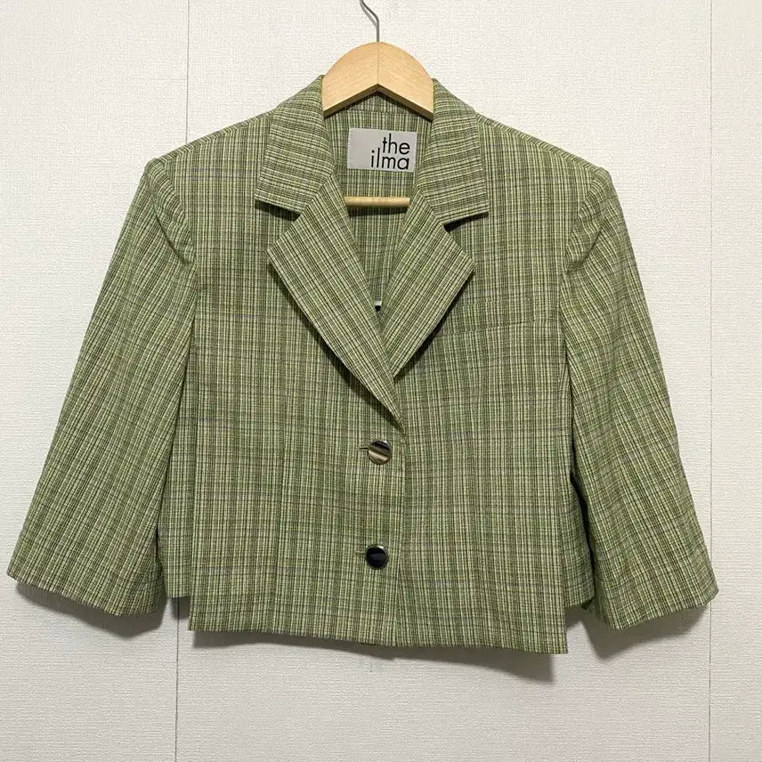 [BUNJANG] Theilma Check Cropped Jacket / 더일마 체크 크롭 자켓