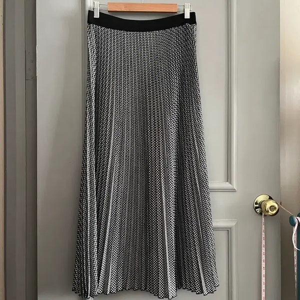 [BUNJANG] Maje Pleated Gingham Check Long Skirt Size 1 / 마쥬 플리츠 스커트 1사이즈
