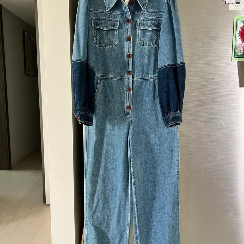 [BUNJANG] C.New York Two-Tone Denim Jumpsuit / 씨뉴욕 데님 점프슈트 새상품