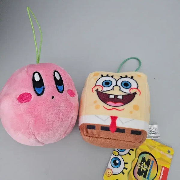 [BUNJANG] Kirby & SpongeBob Keychain Plush Set / 커비, 스폰지밥 키링 인형