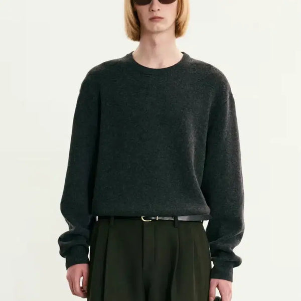 [BUNJANG] TNGT Cashmere Blend Round-neck Sweater Dark Grey / (105) TNGT 캐시미어 블랜드 라운드니트 다크그레이