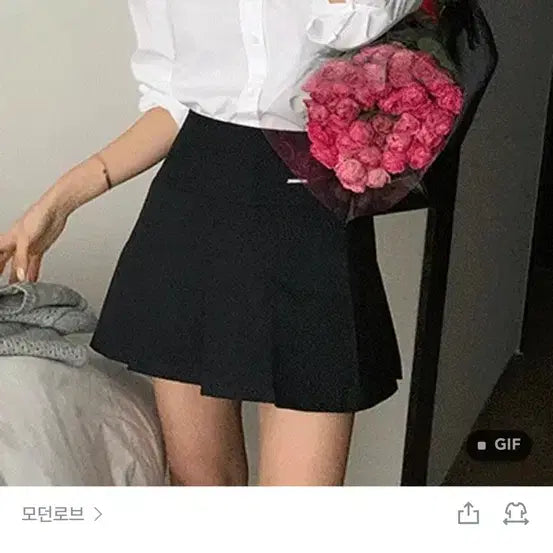 [BUNJANG] Modern Robe Kiko Pleated Skirt Deep Navy S Short / [모던로브] 키코 플리츠 스커트 딥네이비 S 숏
