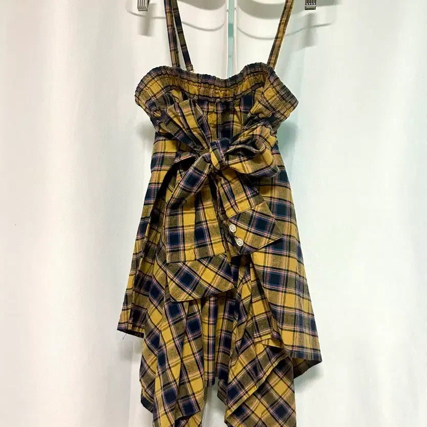 [BUNJANG] Two-Way Check Skirt & Top Blouse Set / 투웨이코디 체크 스커트 탑블라우스