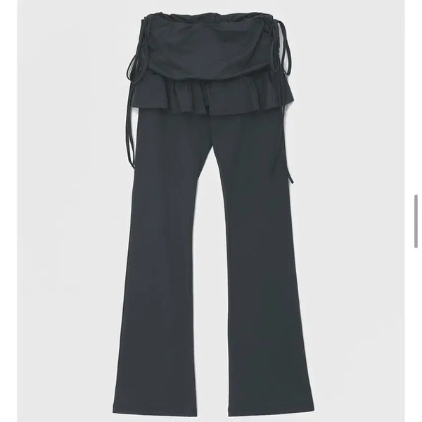 [BUNJANG] BLACK UP Aremie Bootcut Layered Skirt Pants / 블랙업 아레미 부츠컷 레이어드 스커트팬츠