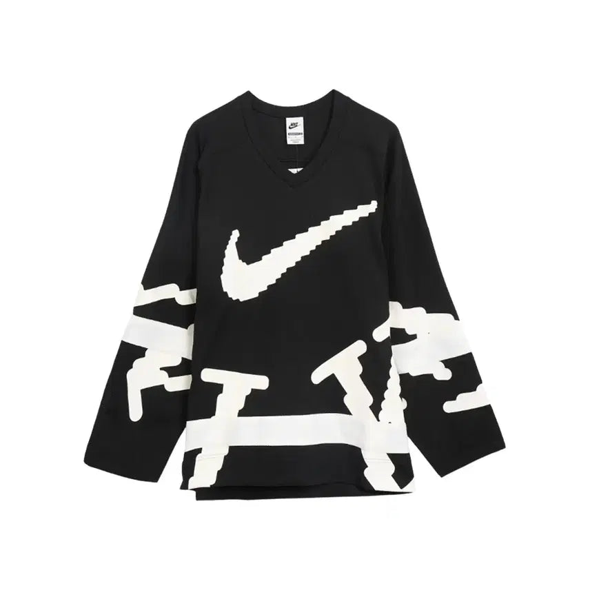[BUNJANG] Nike Sportswear Club Hockey Jersey White Black HV1138-010 / 나이키 스포츠웨어 클럽 하키 저지 화이트 블랙 HV1138 010