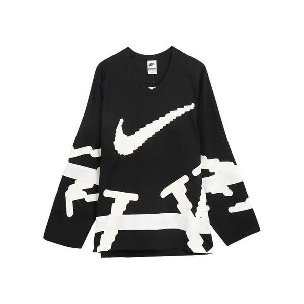 [BUNJANG] Nike Sportswear Club Hockey Jersey White Black HV1138-010 / 나이키 스포츠웨어 클럽 하키 저지 화이트 블랙 HV1138 010