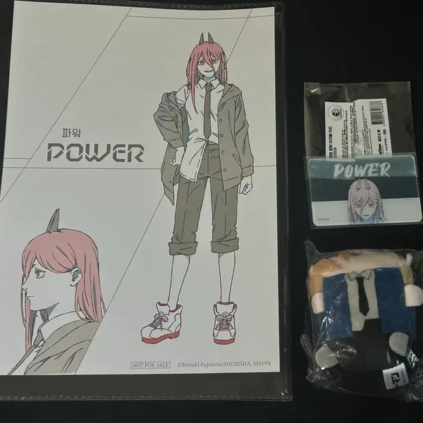 [BUNJANG] Chainsaw Man Power Mocchi Kororing Plush, Acrylic Card, Poster Bundle Set / 체인소맨 AK플라자 팝업 파워 모찌코로링 누이 아크릴카드 포스터 일괄