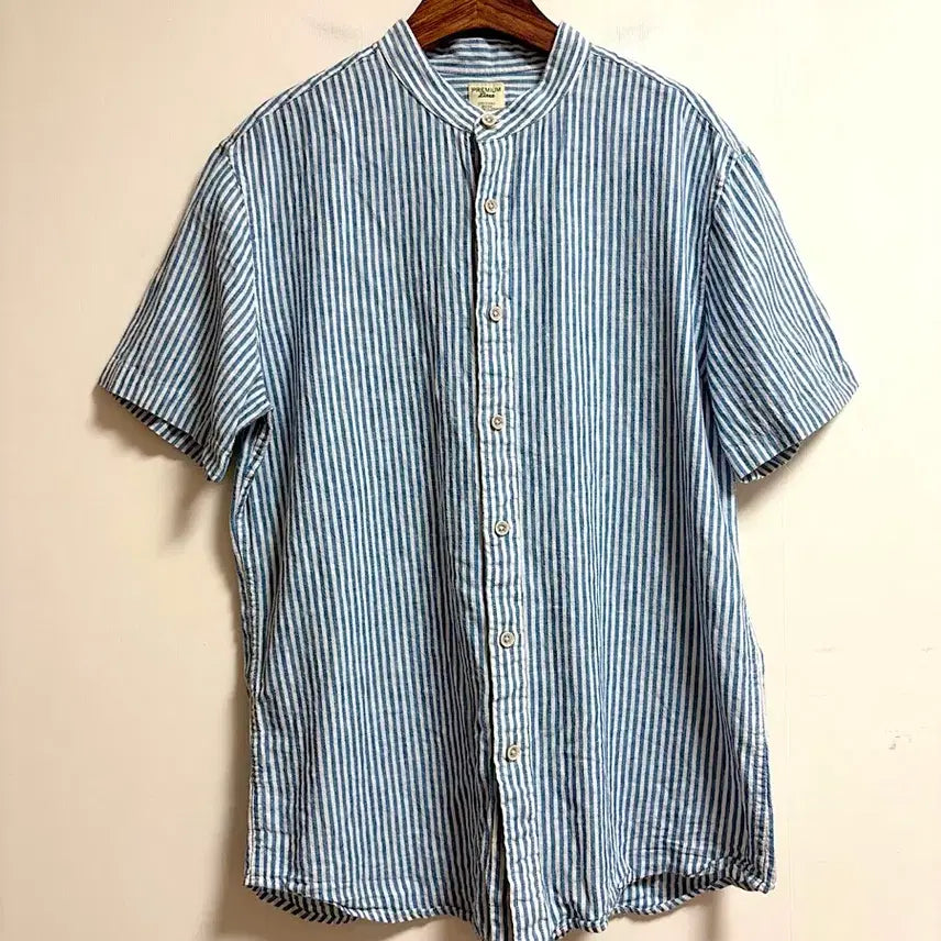 [BUNJANG] Polo Ralph Lauren Linen Stripe Short Sleeve Shirt / 프리미엄 리넨 스트라이프 반팔 셔츠