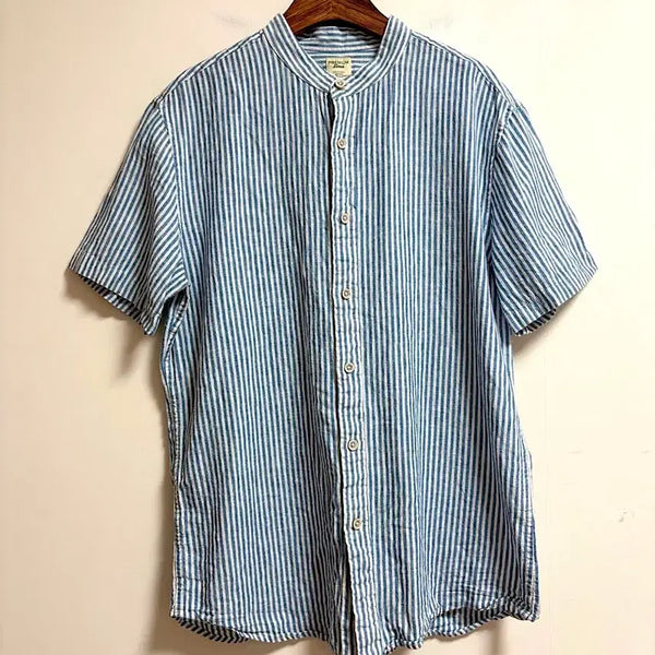 [BUNJANG] Polo Ralph Lauren Linen Stripe Short Sleeve Shirt / 프리미엄 리넨 스트라이프 반팔 셔츠