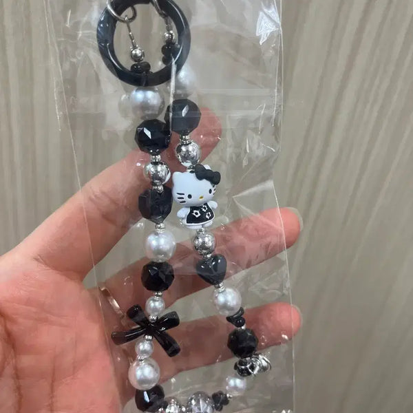 [BUNJANG] Hello Kitty Black Strap Keychain / 키티 블랙 스트랩 키링