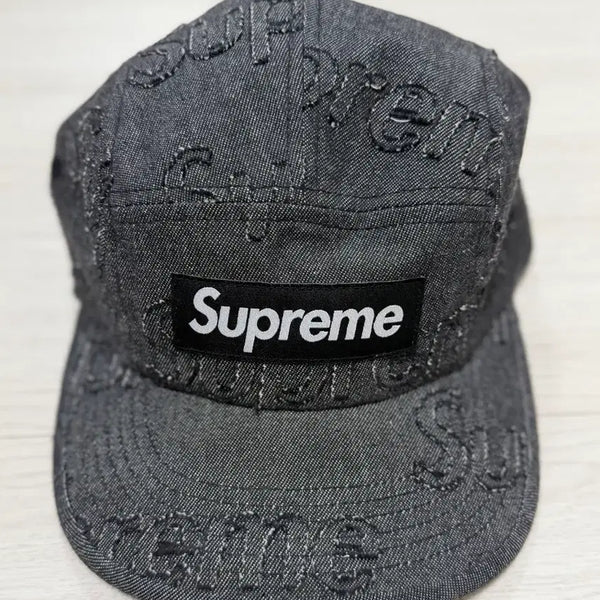 [BUNJANG] Supreme Raised Denim Camp Cap Black / 슈프림 모자