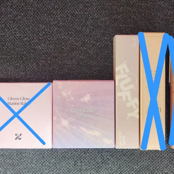[BUNJANG] Two.A.N Pure Glassy Highlighter YL01 Lemongrass & Fluffy Blur Tint 03 Baby Pink Set / [미사용] 여름쿨 색조,투에이엔 하이라이터, 틴트