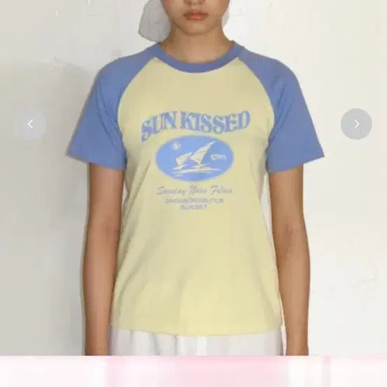 [BUNJANG] SINOON Sunkissed Raglan T-Shirt Cream Yellow / 시눈 선키스드 래글런 반팔티 크림 옐로우