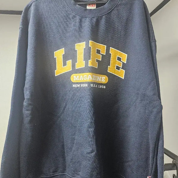 [BUNJANG] Life Sweatshirt M Navy / 라이프 맨투맨 M 네이비