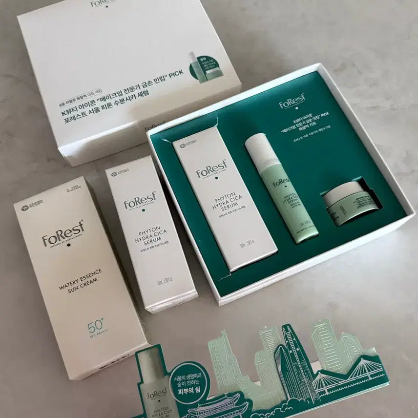 [BUNJANG] Forest Phyton Cica Hydrating Serum & Sun Cream Set / 포레스트 피톤 시카 수분 세럼 본품2개  + 선크림 1개 / 새상품 세트