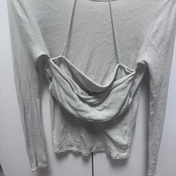 [BUNJANG] Zara Shirring Cropped Long Sleeve T-Shirt / 자라 셔링 크롭 긴팔 티셔츠