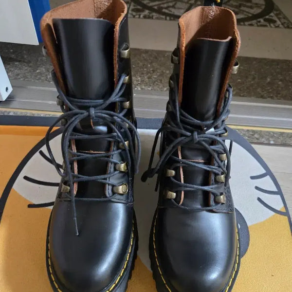 [BUNJANG] Dr. Martens Leona 7-Eyelet Black Leather Boots UK 3 (225-230mm) / 실착2회 닥터마틴 블랙 레오나 7훅 부츠 uk3 225-230