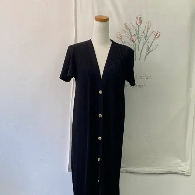 [BUNJANG] ZARA Ribbed Knit Short Sleeve Long Dress / 1회착용-자라ZARA  골지니트 반팔 롱 원피스