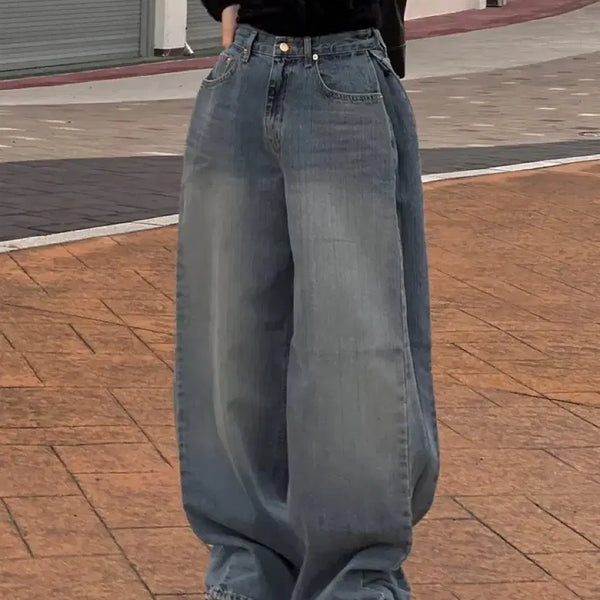 [BUNJANG] OOTJ Wide Leg Denim Pants / 골반 업 사이드 턱 와이드 데님 팬츠 (OOTJ)