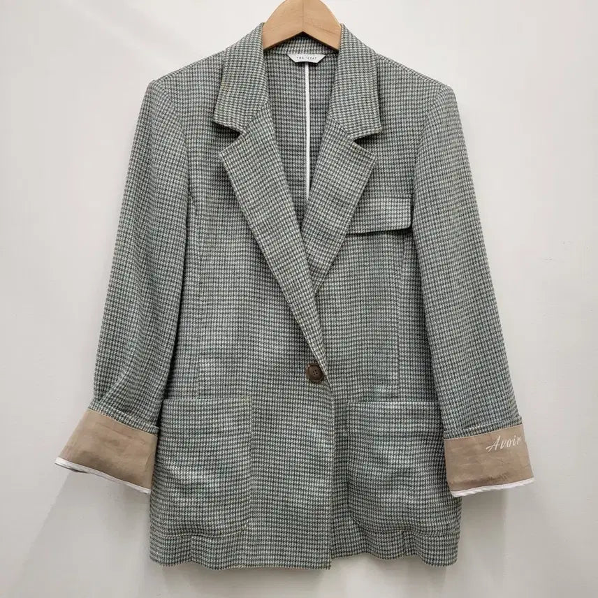[BUNJANG] The IZ Colorblock Linen Roll-Up Jacket / 더아이잗 롤업 배색 린넨 자켓
