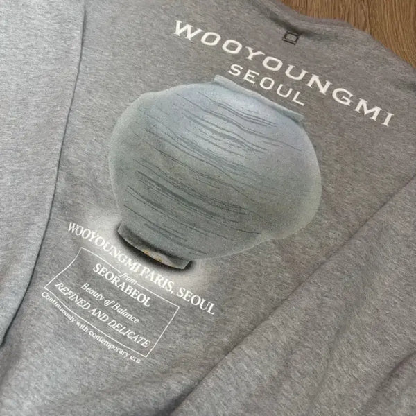 [BUNJANG] WooYoungMi Celadon Back Logo Sweatshirt Grey Size 50 / [50/A급/크림판]우영미 청자 맨투맨 그레이 50사이즈