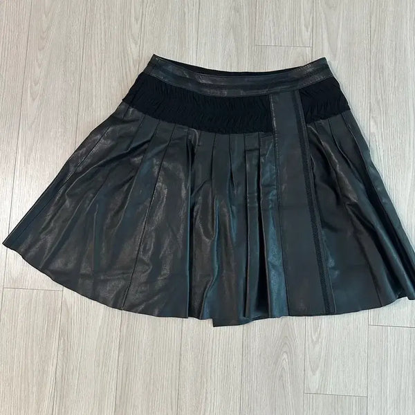 [BUNJANG] OBZEE Real Lambskin Mini Skirt / 오브제 리얼 양가죽스커트