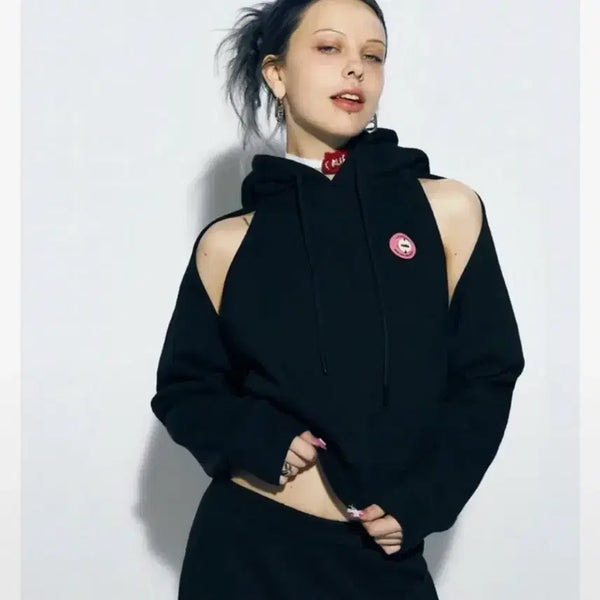 [BUNJANG] As If Calli Hoodie Sleeveless + Bolero Set / 애즈이프캘리 후드 나시 + 볼레로 세트