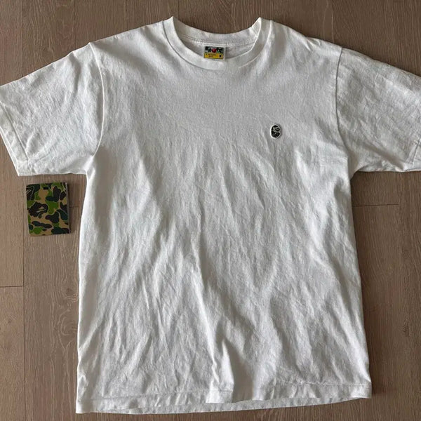 [BUNJANG] BAPE ABC Camo One Point T-shirt White/Green M / 베이프 ABC 카모 원 포인트 티셔츠