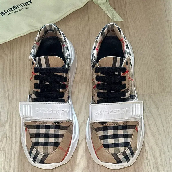 [BUNJANG] Burberry Check Leather Women's Sneakers Size 36 / 거의 새제품 정품 100% 버버리 체크 레더 여성 스니커즈 36사이즈 2