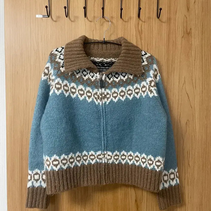 [BUNJANG] COWHAN Nordic Knit Zip-Up / 코위찬 노르딕 니트집업