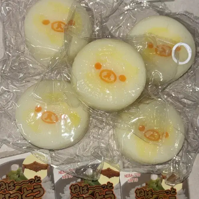 [BUNJANG] Rilakkuma "Murakku Rilakkuma" "Natto Cheonggukjang" Slime Squishy Set (5 Types) / 무락쿠마 리락쿠마 말랑이 + 낫토 청국장 슬라임 , 여분 지퍼백 세트