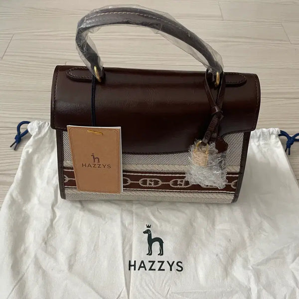 [BUNJANG] Hazzys H20 CLIP Signature Premium Canvas Leather Combination Satchel Bag / [새상품] 헤지스H20 CLIP시그니처 프리미엄 캔버스 레더 콤비 샤첼백