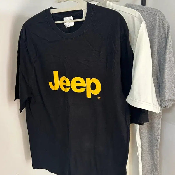[BUNJANG] Jeep Short Sleeve T-shirt Set (Black, Gray, Ivory) / 지프 Jeep 반팔 티셔츠 블랙 그레이 아이보리
