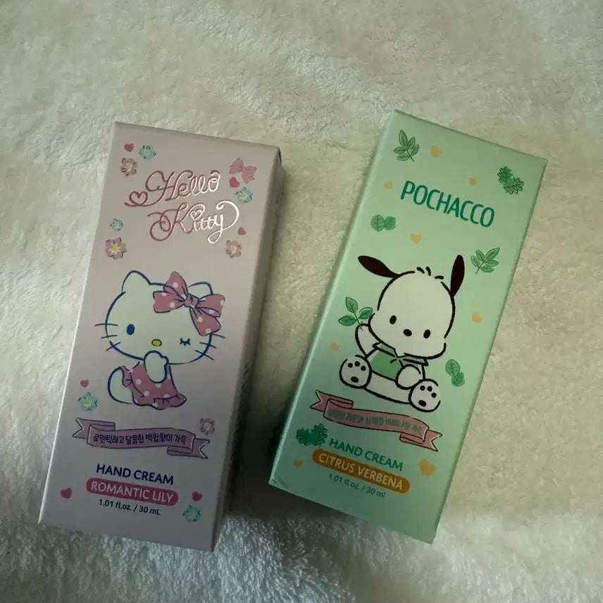 [BUNJANG] Sanrio Hello Kitty & Pochacco Hand Cream 30ml / 헬로키티/포차코 핸드크림 30ml