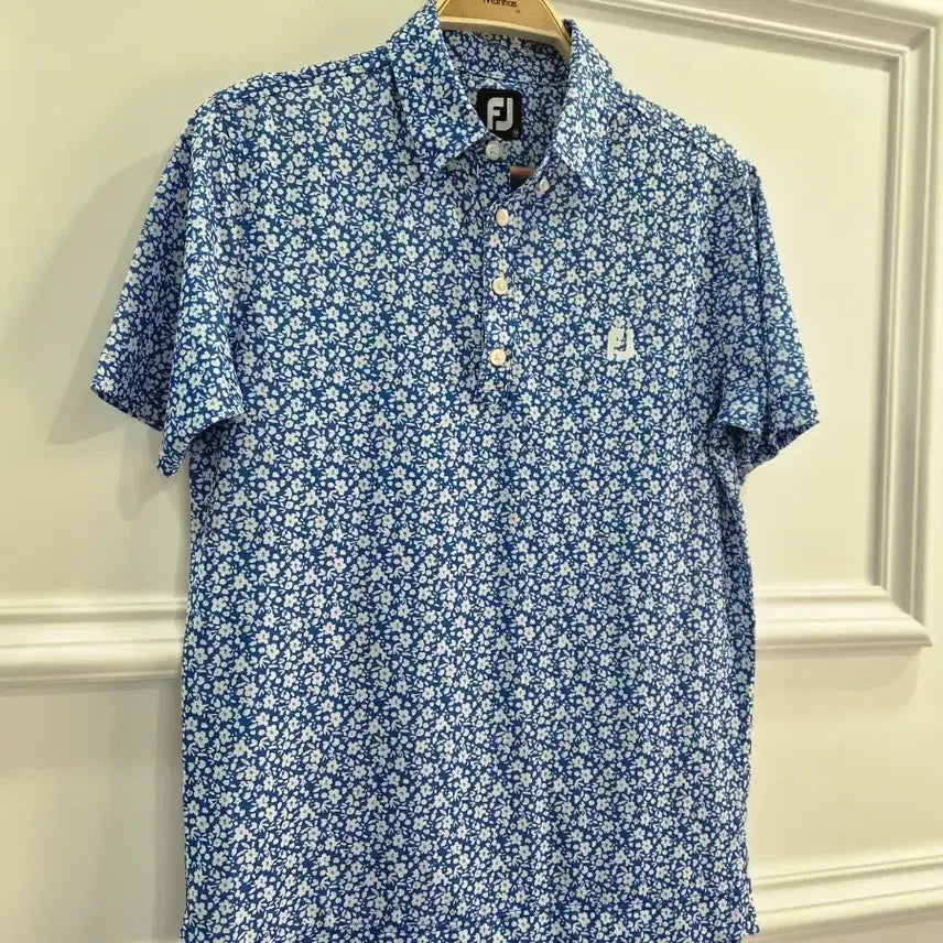[BUNJANG] FootJoy Blue Flower Short-Sleeve Polo Shirt / 풋조이 블루 플라워 반팔 카라티
